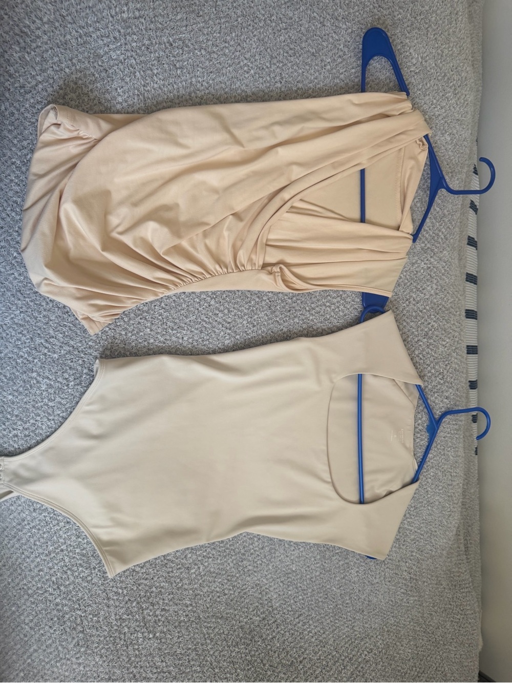 Express Nude Beige Body Contour Sleeveless Top Set